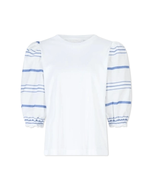 Striped Puffy Short Sleeve Top
