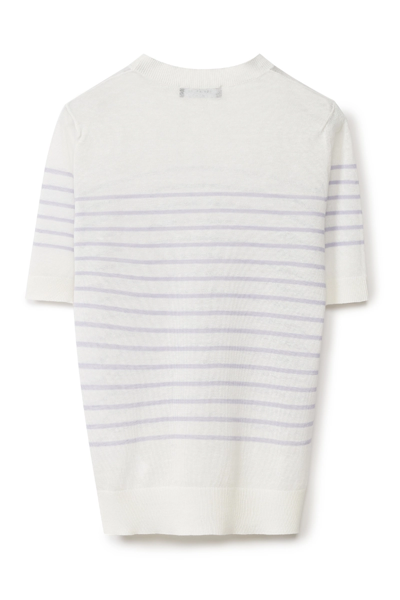 Striped Short Sleeve Sweater