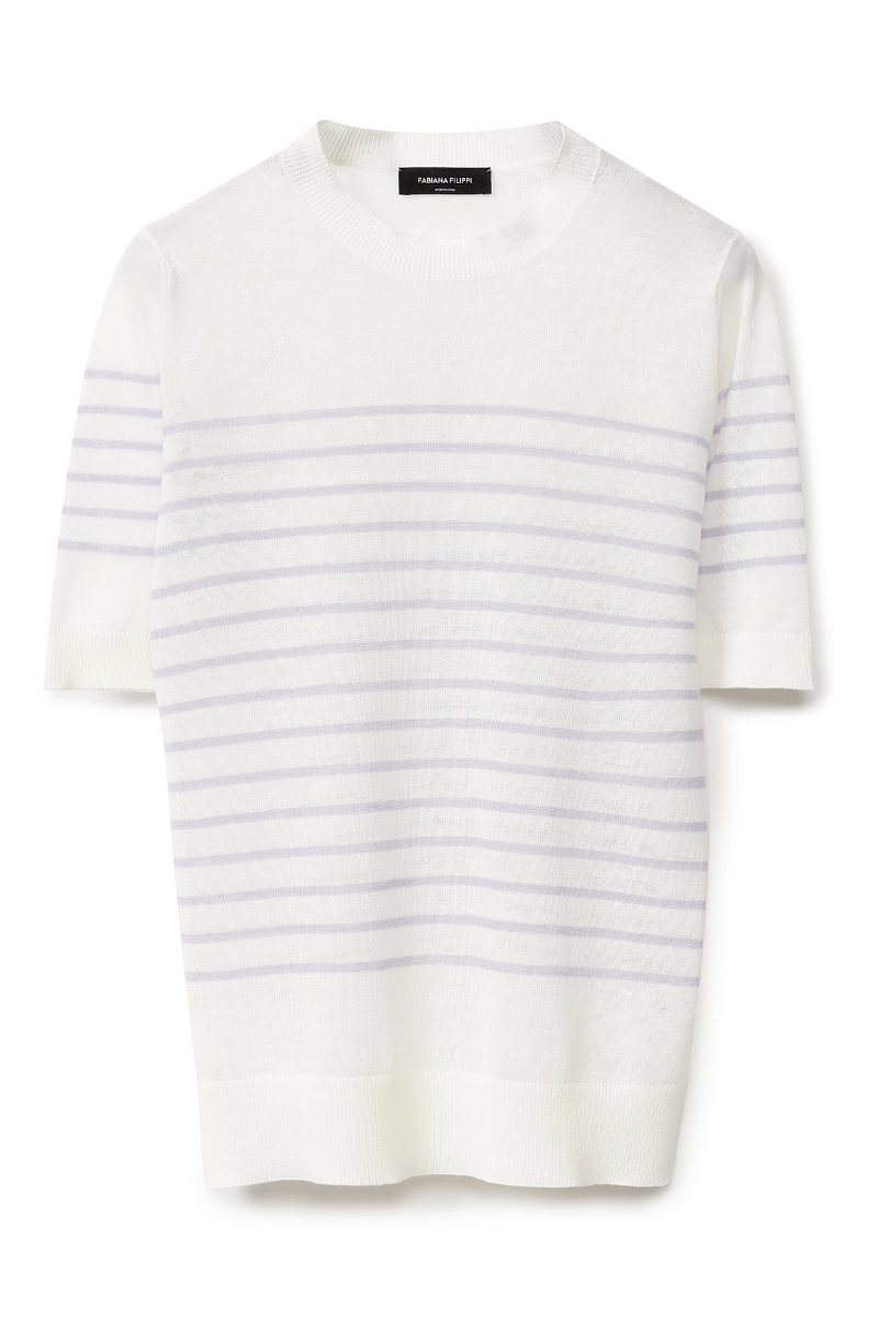 Striped Short Sleeve Sweater