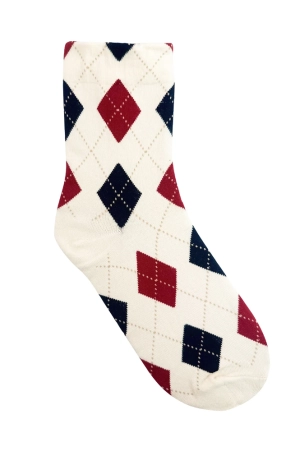 The Mercantile Cream Argyle Socks