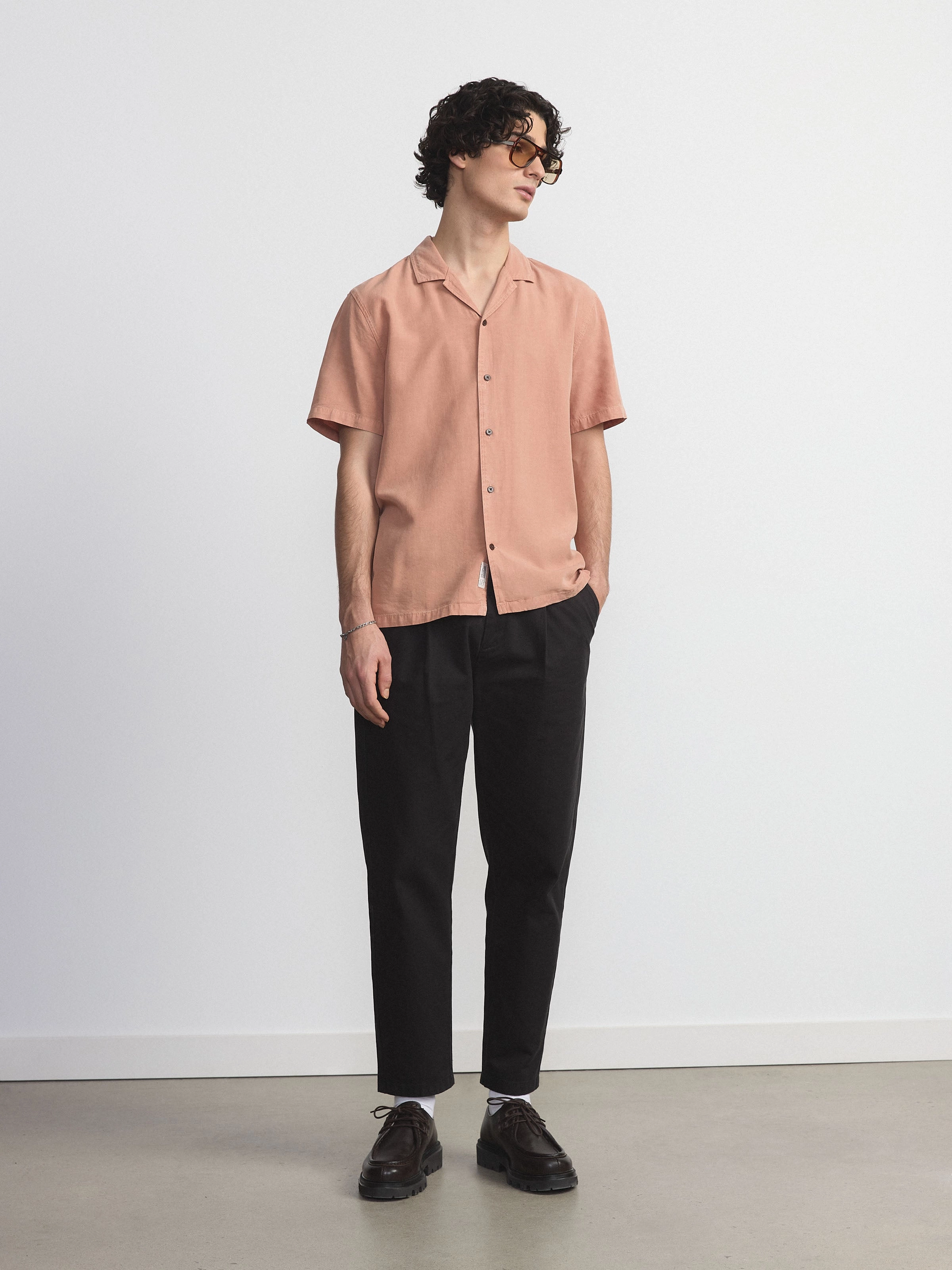 The Solid Camp Collar Shirt in Sienna