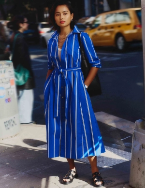 Three Quarter Sleeve Midi Dress