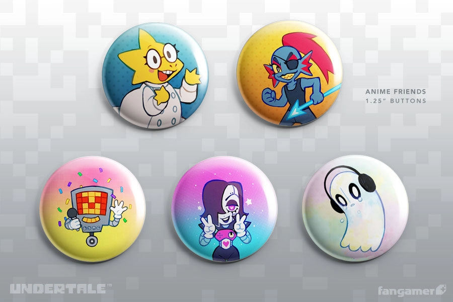 UNDERTALE Anime Friends Button Set