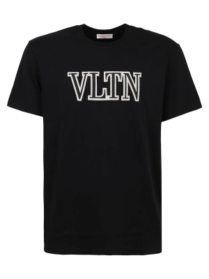 Valentino VLTN Logo Embroidered Crewneck T-Shirt
