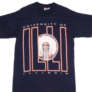 VINTAGE ILLINOIS UNIVERSITY FIGHTING ILLINI TEE SHIRT 1990S SIZE LARGE