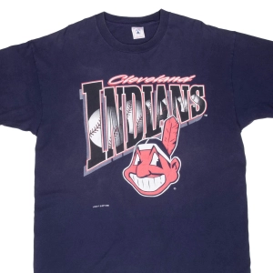 VINTAGE MLB CLEVELAND INDIANS 1995 TEE SHIRT XL MADE IN USA