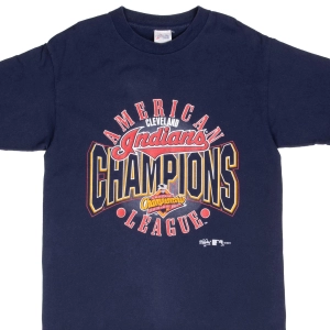 VINTAGE MLB CLEVELAND INDIANS CHAMPIONS 1997 TEE SHIRT MEDIUM MADE IN USA