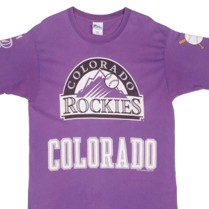 VINTAGE MLB COLORADO ROCKIES 1997 TEE SHIRT SIZE LARGE MADE IN USA