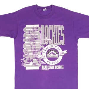 VINTAGE MLB COLORADO ROCKIES INAUGURAL SEASON 1993 TEE SHIRT MEDIUM MADE IN USA