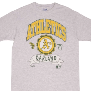 VINTAGE MLB OAKLAND ATHLETICS 1991 TEE SHIRT SIZE LARGE MADE IN USA