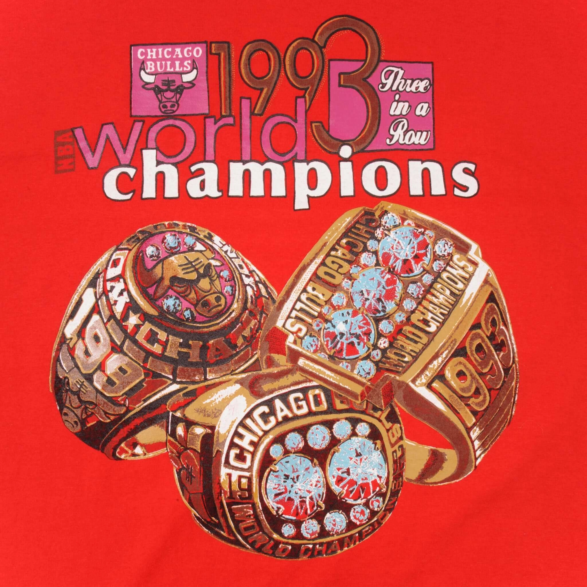 VINTAGE NBA CHICAGO BULLS CHAMPIONS 1993 TEE SHIRT SIZE XL MADE IN USA