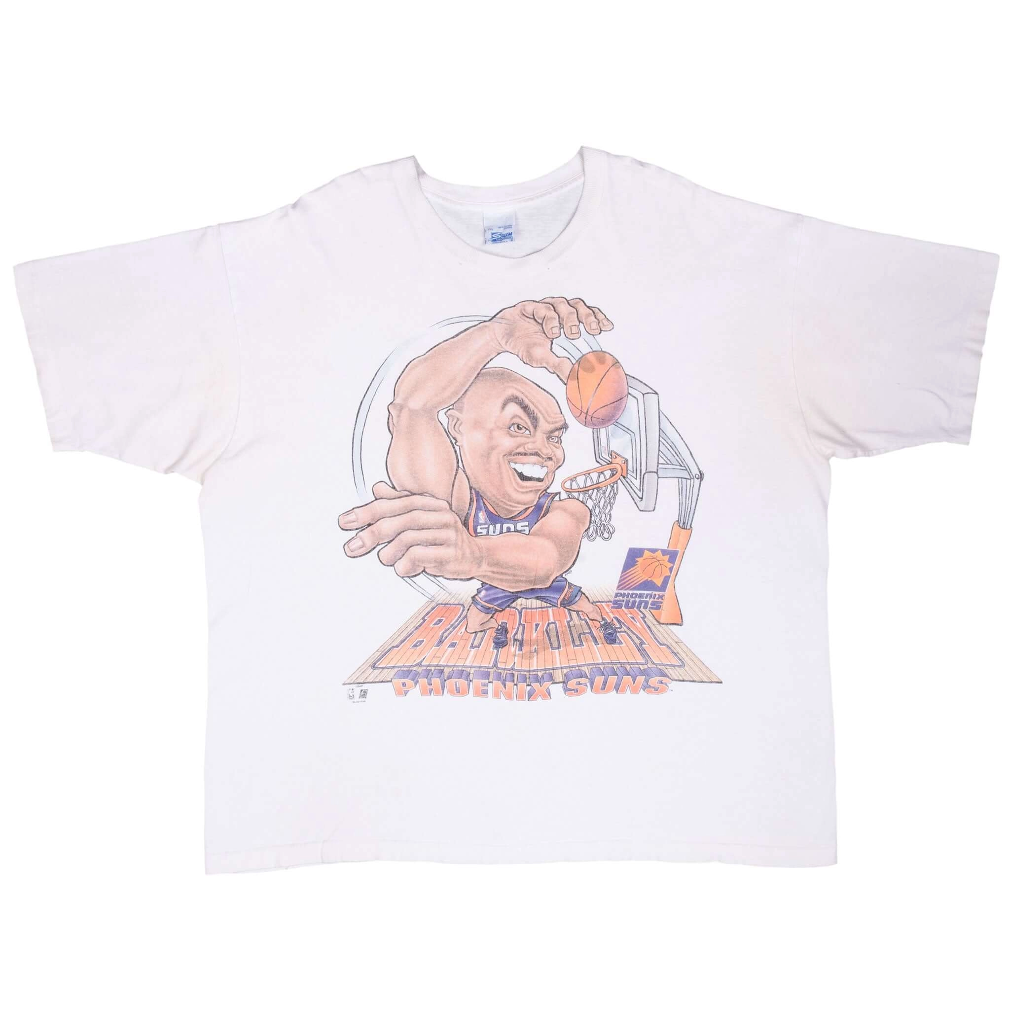 VINTAGE NBA PHOENIX SUNS CHARLES BARKLEY TEE SHIRT 1990S 2XL MADE IN USA