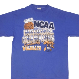 VINTAGE NCAA UNIVERSITY OF KENTUCKY WILDCATS CHAMPIONS 1998 TEE SHIRT SIZE XL