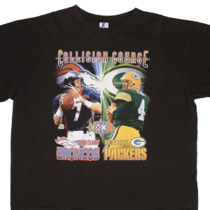 VINTAGE NFL BRONCOS PACKERS SUPERBOWL 1998 TEE SHIRT SIZE 2XL MADE IN USA