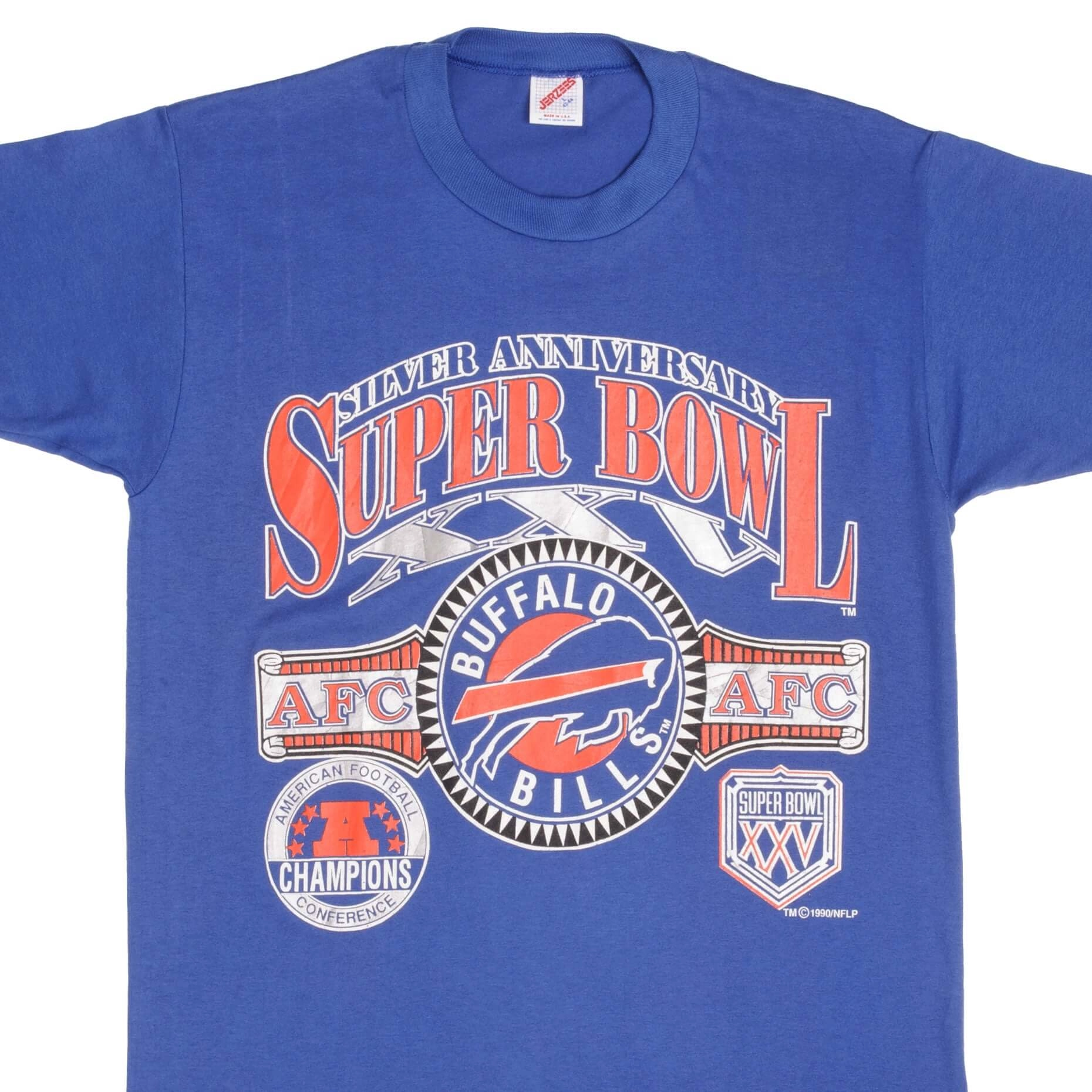 VINTAGE NFL BUFFALO BILLS SUPER BOWL XXV 1990 TEE SHIRT SIZE MEDIUM MADE IN USA