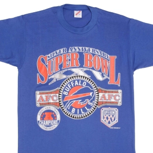 VINTAGE NFL BUFFALO BILLS SUPER BOWL XXV 1990 TEE SHIRT SIZE MEDIUM MADE IN USA