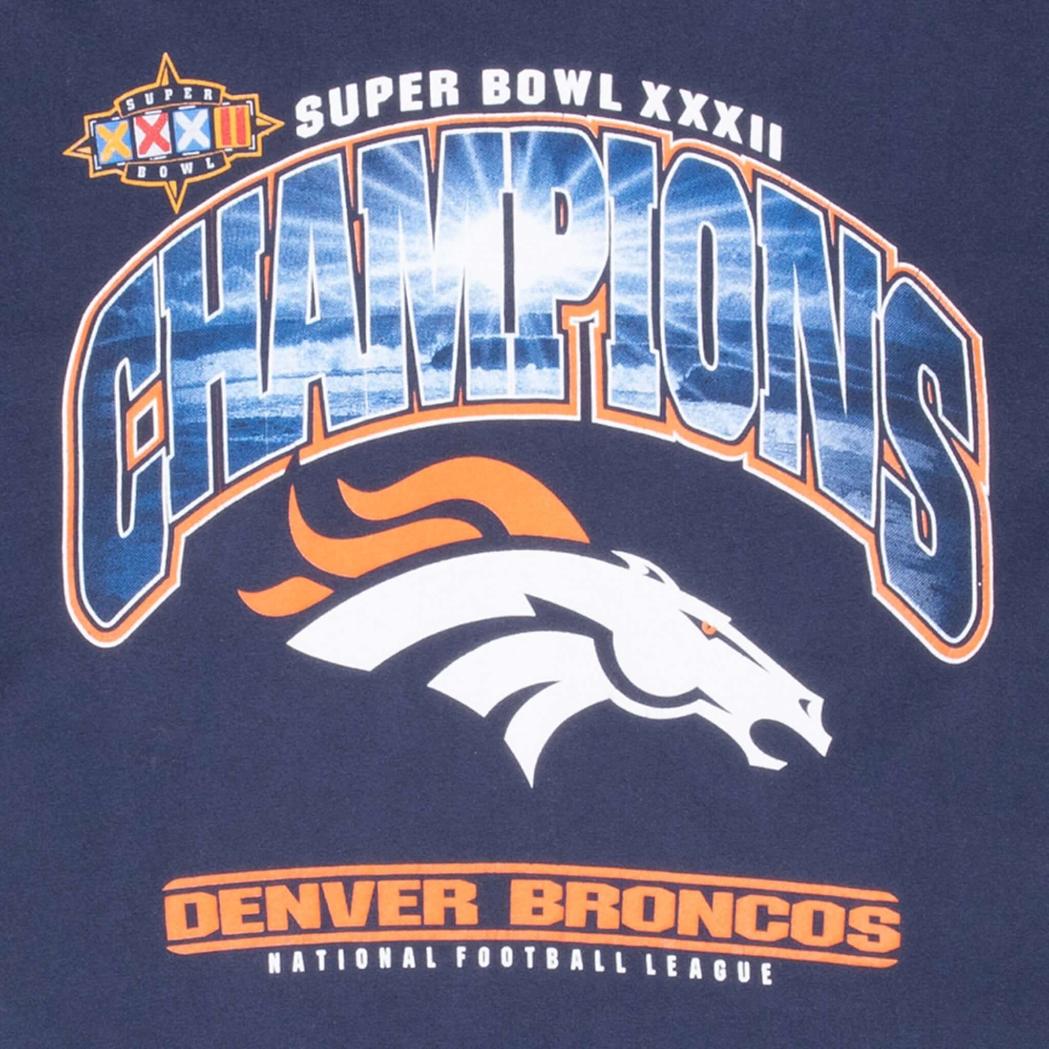 VINTAGE NFL DENVER BRONCOS SUPERBOWL XXXII CHAMPS 1998 TEE SHIRT LARGE MADE USA