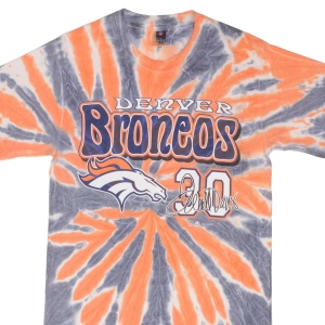 VINTAGE NFL DENVER BRONCOS TERRELL DAVIS TIE DYE TEE SHIRT 1999 SIZE SMALL