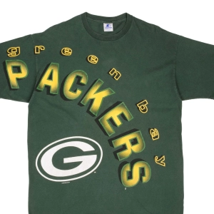 VINTAGE NFL GREEN BAY PACKERS 1993 ALL OVER PRINT TEE SHIRT LARGE MADE IN USA