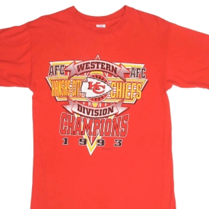 VINTAGE NFL KANSAS CITY CHIEFS CHAMPIONS 1993 TEE SHIRT SIZE MEDIUM
