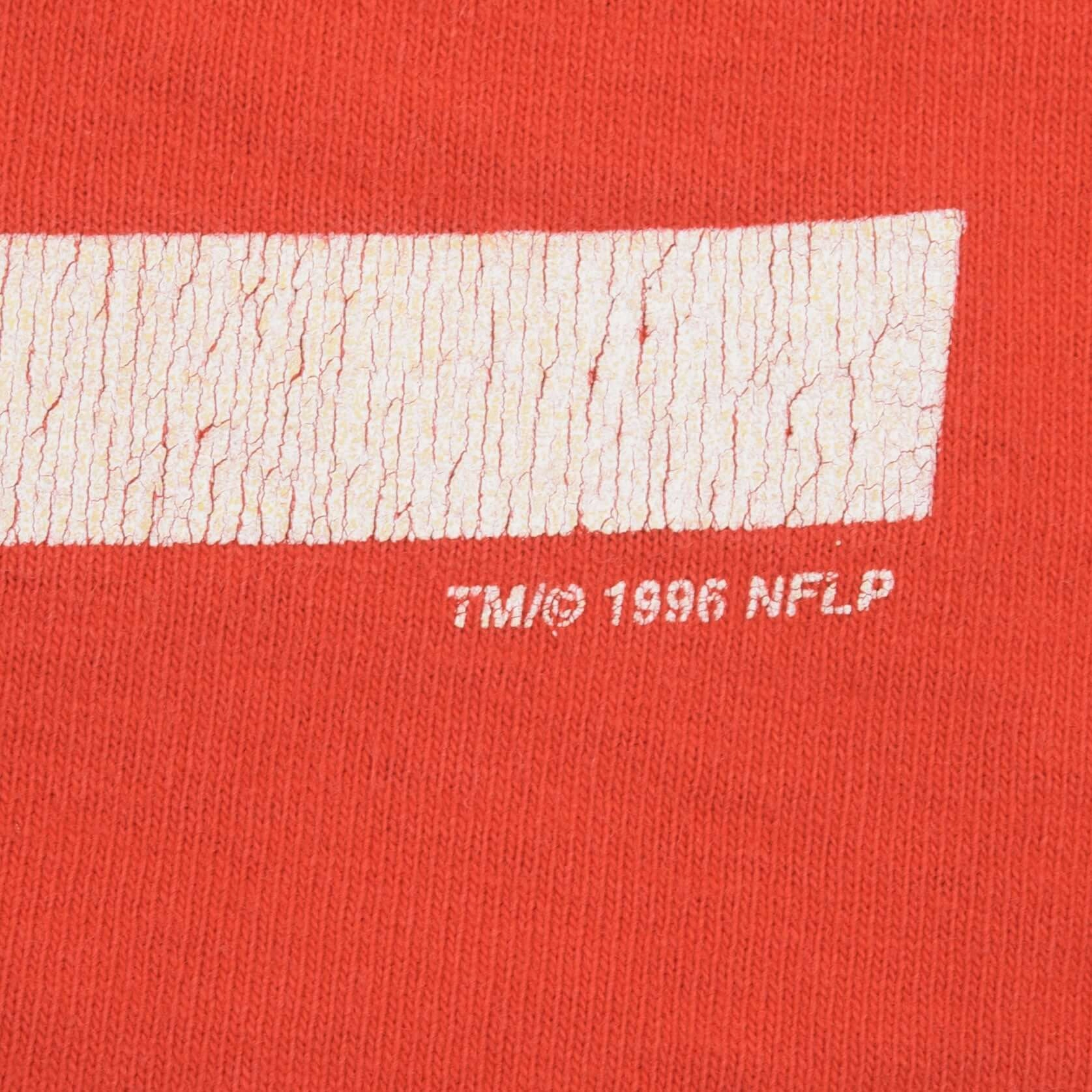 VINTAGE NFL KANSAS CITY CHIEFS CHAMPIONS 1996 TEE SHIRT SIZE LARGE MADE IN USA