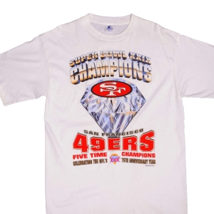 VINTAGE NFL SAN FRANCISCO 49ERS 5 TIMES CHAMPIONS TEE SHIRT 1994 LARGE MADE USA