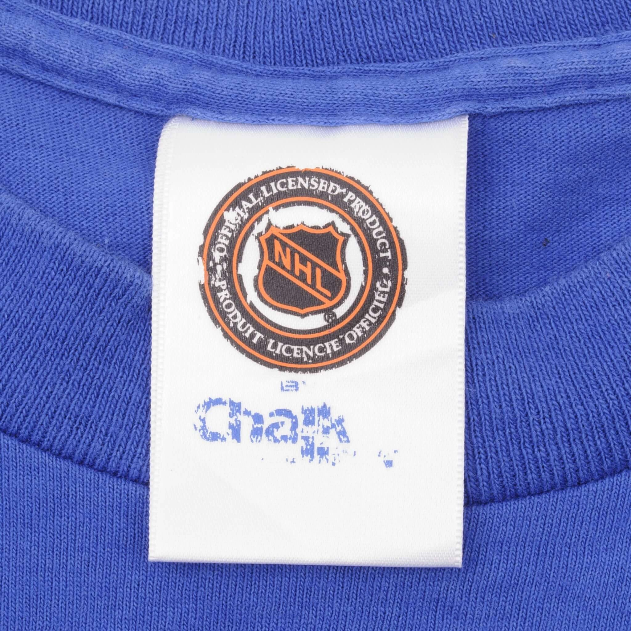 VINTAGE NHL NEW YORK RANGERS ALL OVER PRINT TEE SHIRT 1990S LARGE MADE IN USA