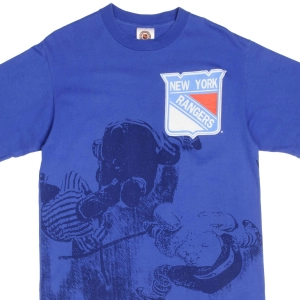 VINTAGE NHL NEW YORK RANGERS ALL OVER PRINT TEE SHIRT 1990S LARGE MADE IN USA