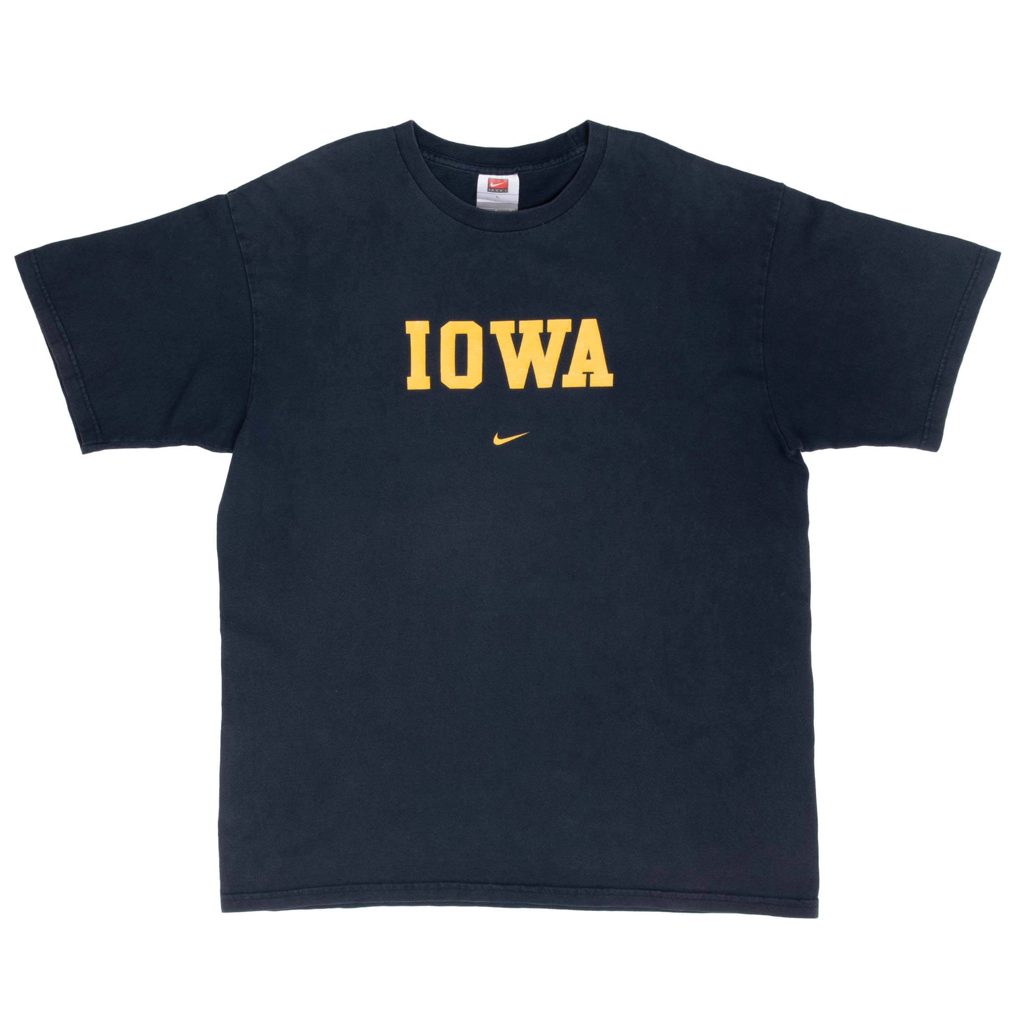 VINTAGE NIKE NCAA UNIVERSITY OF IOWA 2000S TEE SHIRT SIZE LARGE MADE IN USA