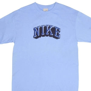 VINTAGE NIKE SPELL OUT LIGHT BLUE TEE SHIRT 2000S SIZE MEDIUM DEADSTOCK