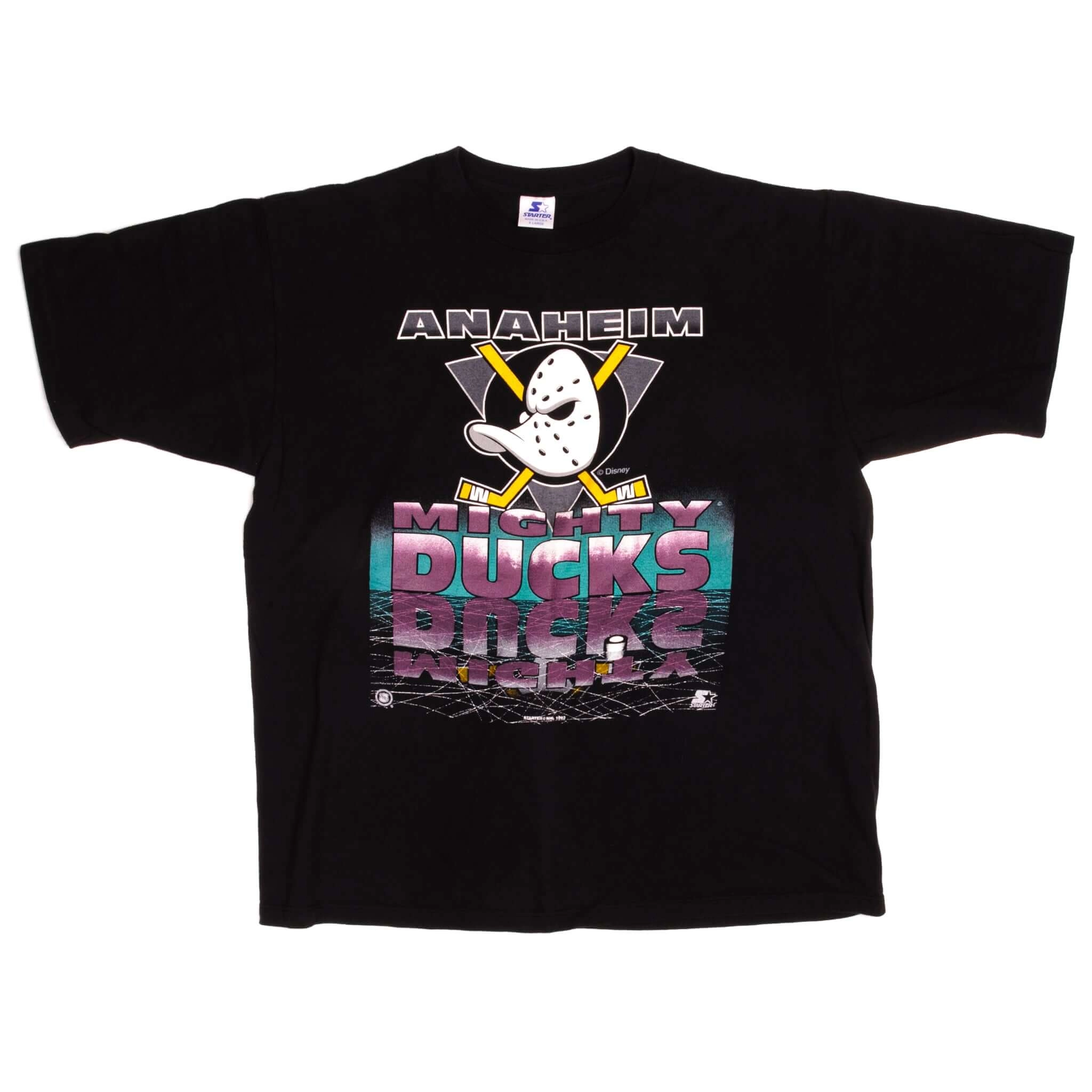 VINTAGE STARTER NHL ANAHEIM MIGHTY DUCKS TEE SHIRT 1993 SIZE XL MADE IN USA