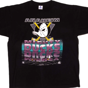 VINTAGE STARTER NHL ANAHEIM MIGHTY DUCKS TEE SHIRT 1993 SIZE XL MADE IN USA