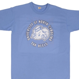 VINTAGE UNC NORTH CAROLINA TAR HEELS 1970S RUSSELL TEE SHIRT LARGE MADE IN USA
