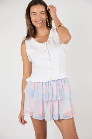 When The Time Comes Ivory Ruffle Trim Sweater Tank Vest