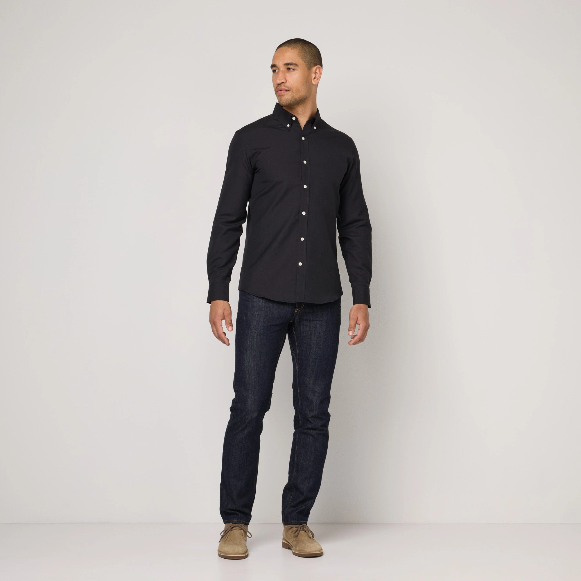 Wool Linen Button-Down Shirt