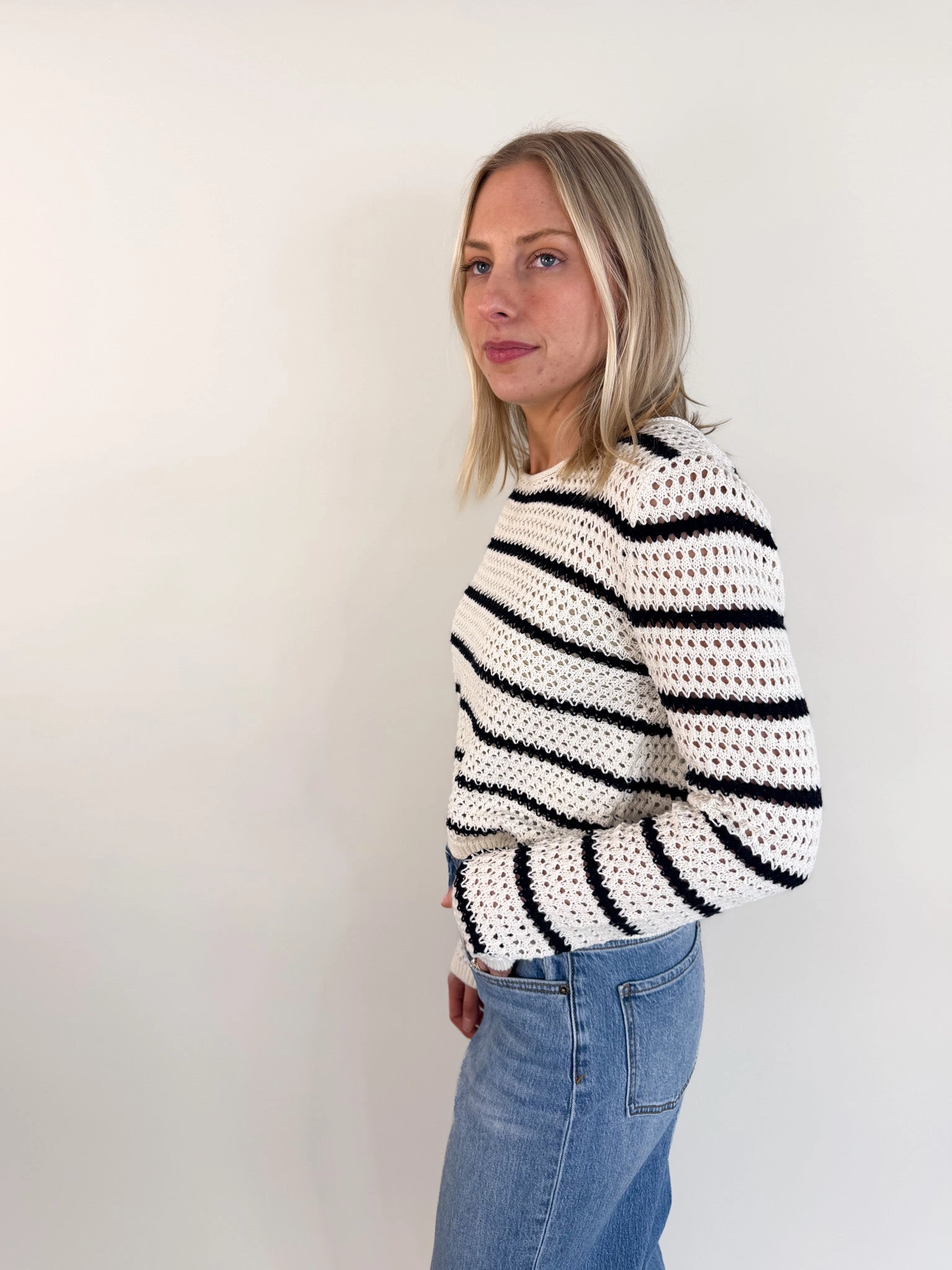 [Z SUPPLY] Kit Stripe Crochet Sweater