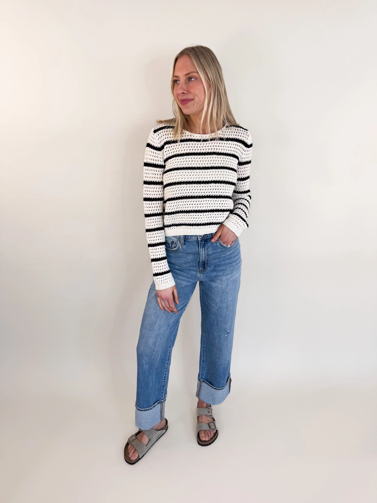 [Z SUPPLY] Kit Stripe Crochet Sweater