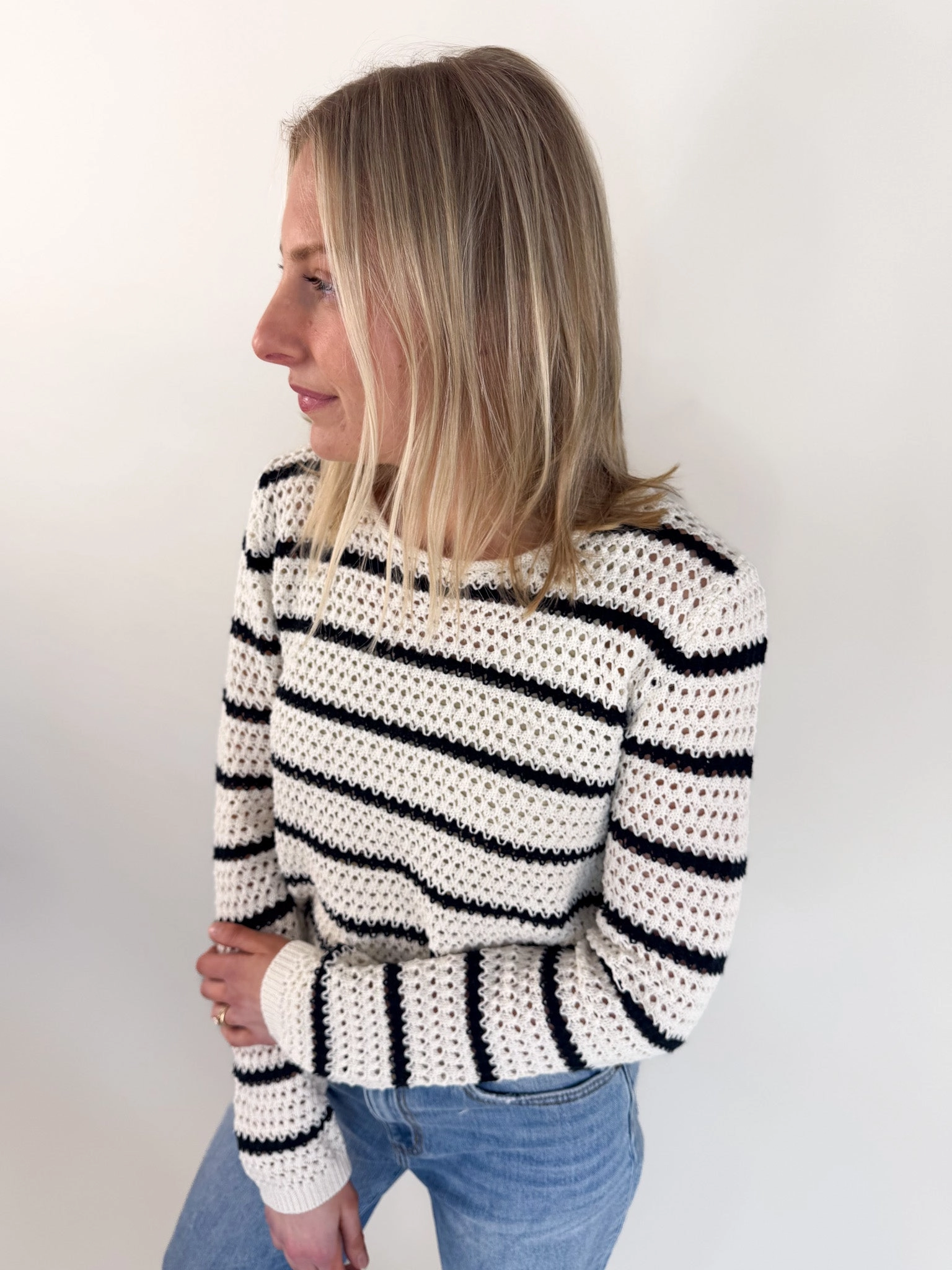 [Z SUPPLY] Kit Stripe Crochet Sweater