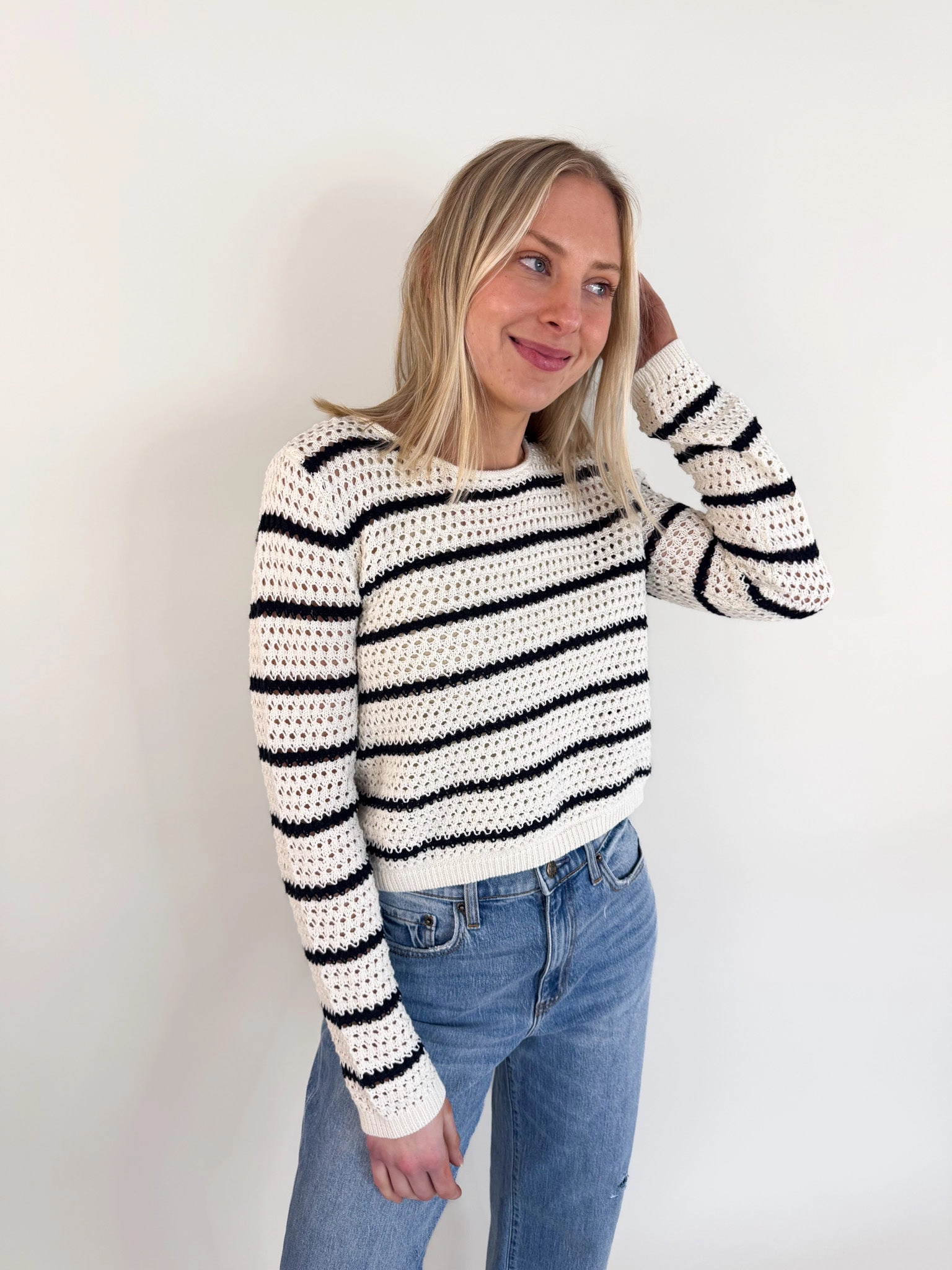 [Z SUPPLY] Kit Stripe Crochet Sweater