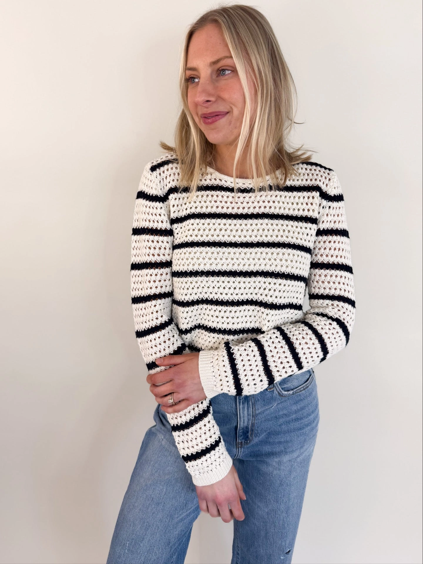 [Z SUPPLY] Kit Stripe Crochet Sweater